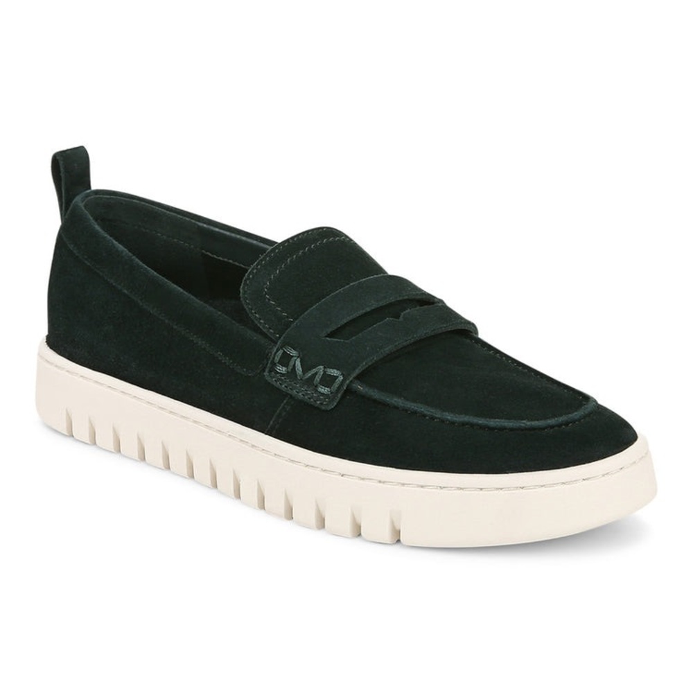 Vionic Dark Green Loafers with White Sole